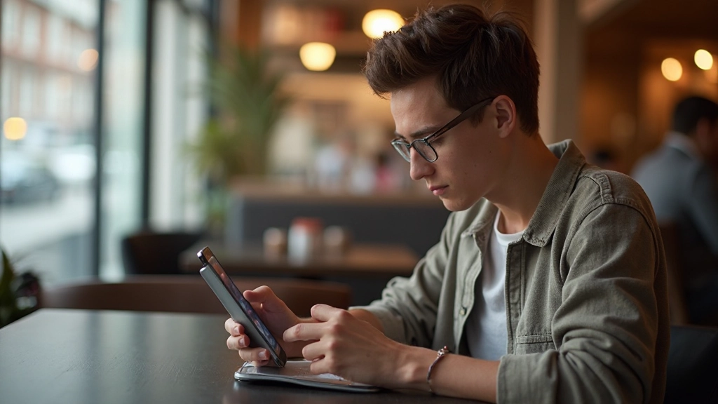 Person browsing social media on smartphone with engaging content displayed